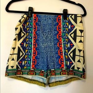 High Waisted Aztec Print Shorts, Sz 4